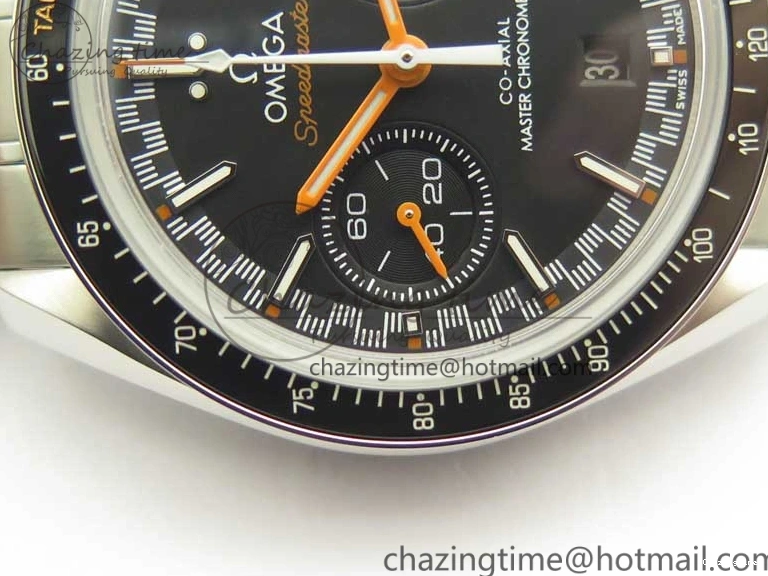 0507 Speedmaster Moonwatch OMF 1:1 Best Edition Black Dial Orange Hand on SS Bracelet A Timeless 8044